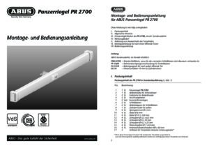 Montageanleitung Abus Pr2700 Einbruchschutz Fenster